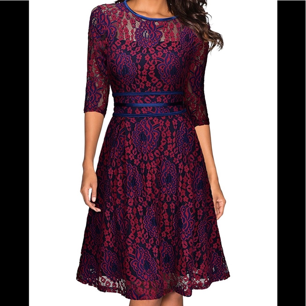 Lace cocktail evening dress